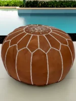 Moroccan ottoman pouf - Brown Berber