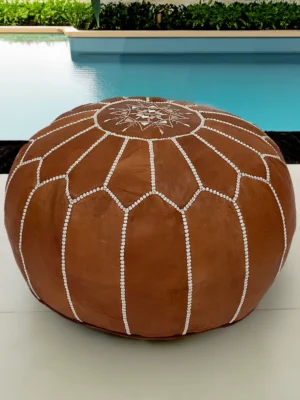 Moroccan ottoman pouf - Brown Berber