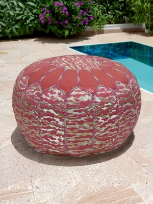Moroccan ottoman pouf - Bubblegum Delight