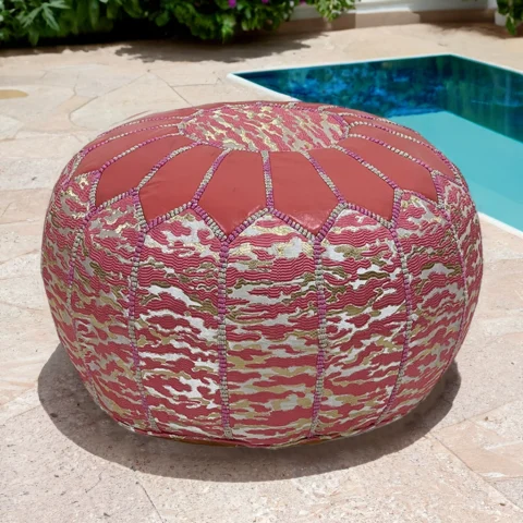 Moroccan ottoman pouf - Bubblegum Delight