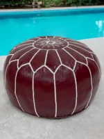 Moroccan ottoman pouf - Burgundy Radiance
