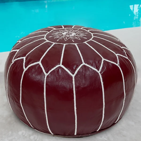 Moroccan Burgundy Radiance Pouf