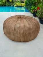 Moroccan ottoman pouf - Caramel Vanilla