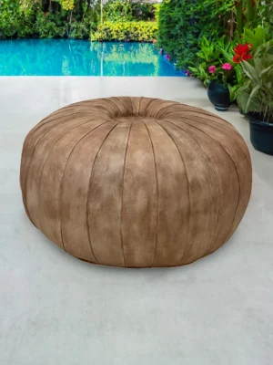 Moroccan ottoman pouf - Caramel Vanilla