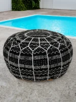Moroccan ottoman pouf - Charcoal Premium