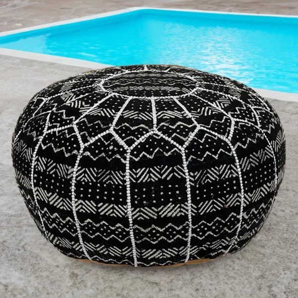 Moroccan Charcoal Premium Pouf