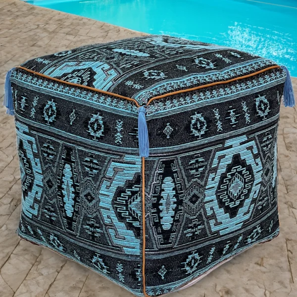 Moroccan Chefchaouen Cozy Pouf