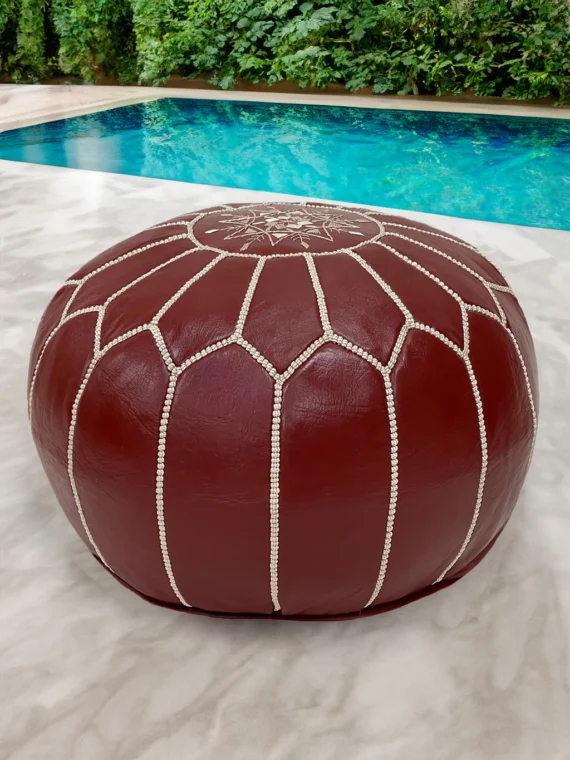 Moroccan ottoman pouf - Cinnamon Sensation