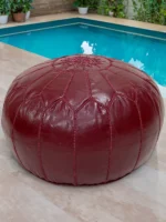 Moroccan ottoman pouf - Garnet Glory