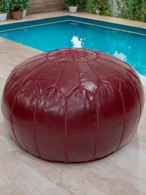 Moroccan ottoman pouf - Garnet Glory