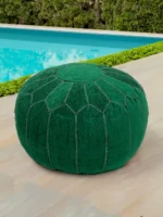 Moroccan ottoman pouf - Green Joy