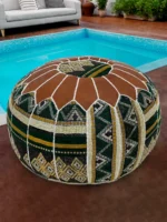 Moroccan ottoman pouf - Green Oasis
