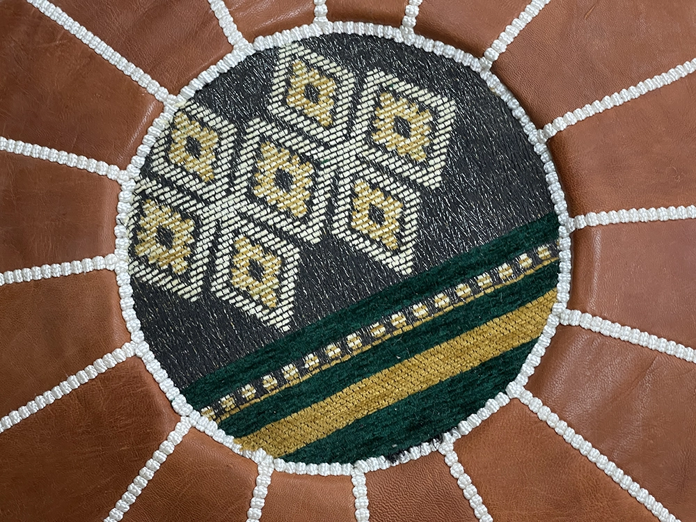 Moroccan ottoman pouf - Green Oasis