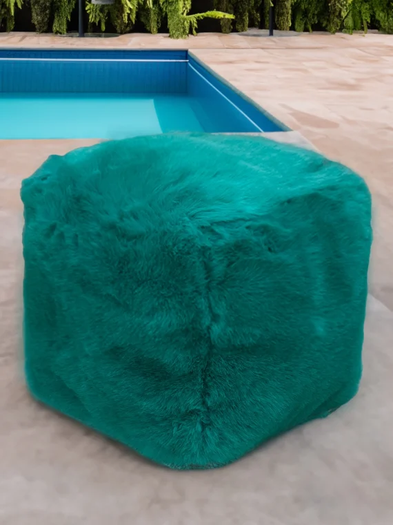 Moroccan ottoman pouf - Green Tea