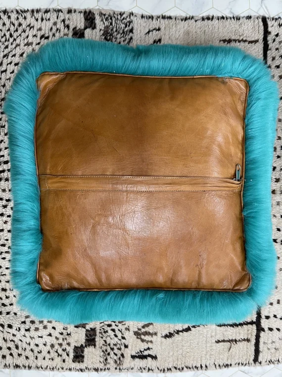 Moroccan ottoman pouf - Green Tea