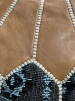 Moroccan ottoman pouf - Indigo Zenith