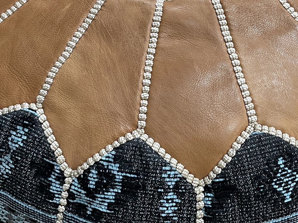 Moroccan ottoman pouf - Indigo Zenith