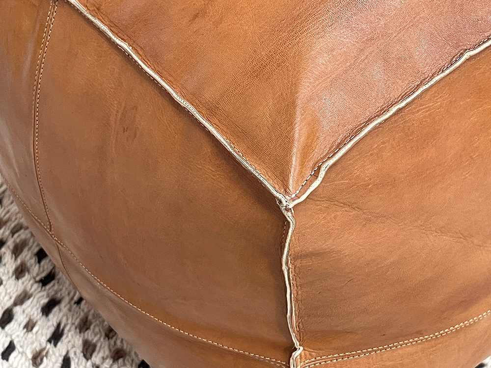 Moroccan ottoman pouf - Koutoubia Leather Ottoman