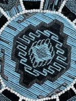 Moroccan ottoman pouf - Majestic Oasis