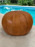 Moroccan ottoman pouf - Maple Mist