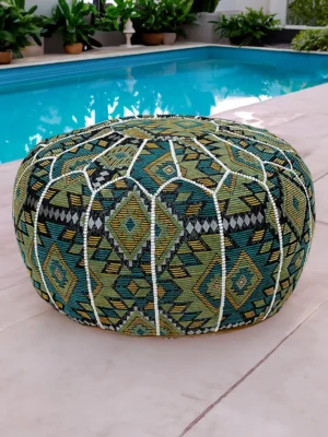 Moroccan ottoman pouf - Minty Fresh