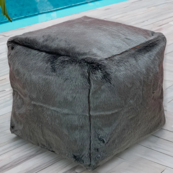 Moroccan Misty Gray Pouf