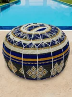 Moroccan ottoman pouf - Navy Nights