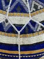 Moroccan ottoman pouf - Navy Nights