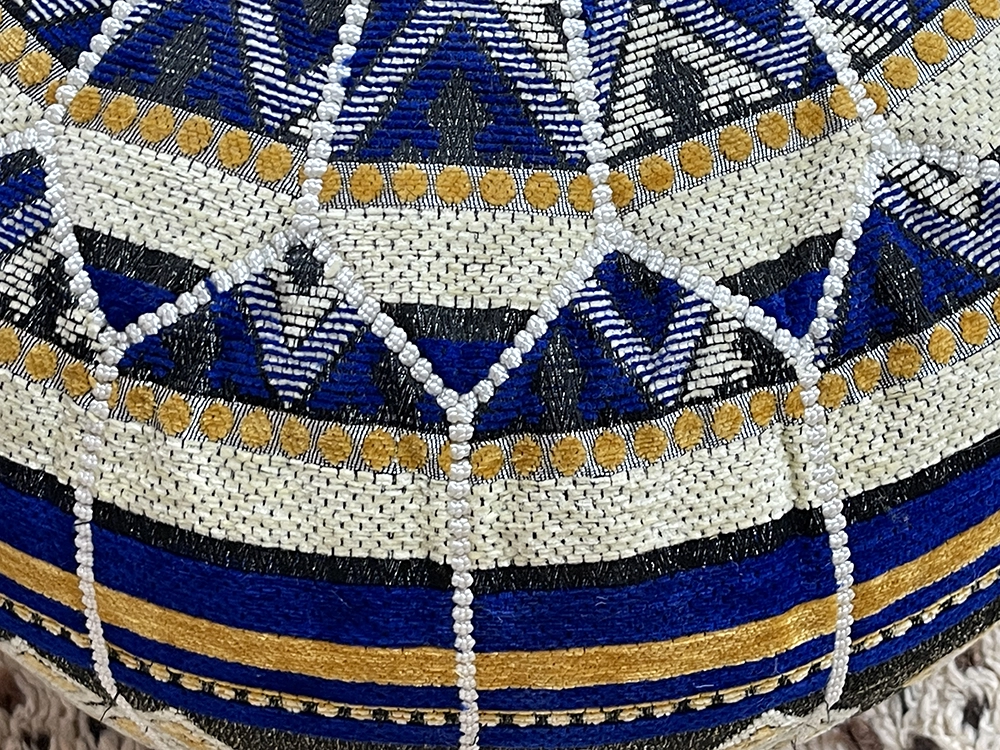 Moroccan ottoman pouf - Navy Nights