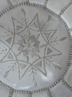 Moroccan ottoman pouf - Pearl Pewter