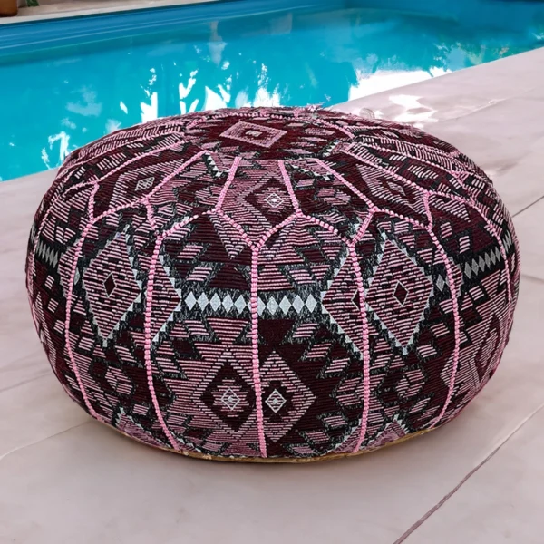 Moroccan Pomegranate Pizzazz Pouf