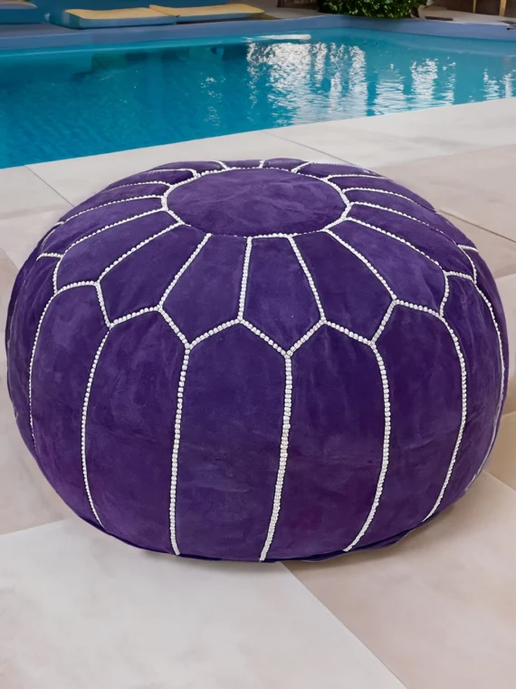 Moroccan ottoman pouf - Purple Palace