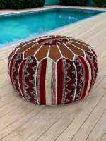 Moroccan ottoman pouf - Red Velvet Rapture