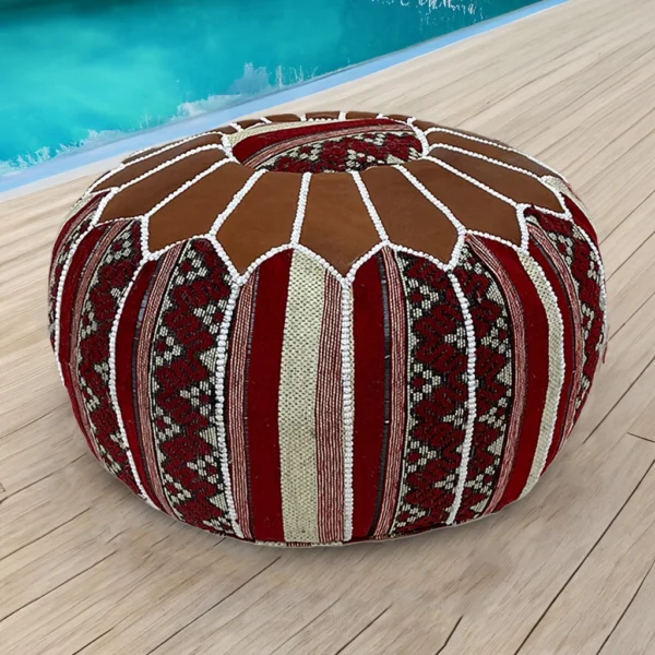 Moroccan Red Velvet Rapture Pouf