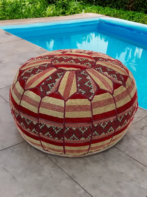Moroccan ottoman pouf - Round  Bazaar