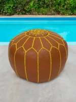 Moroccan ottoman pouf - Saffron Surprise