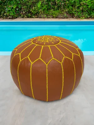 Moroccan ottoman pouf - Saffron Surprise