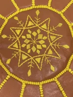 Moroccan ottoman pouf - Saffron Surprise