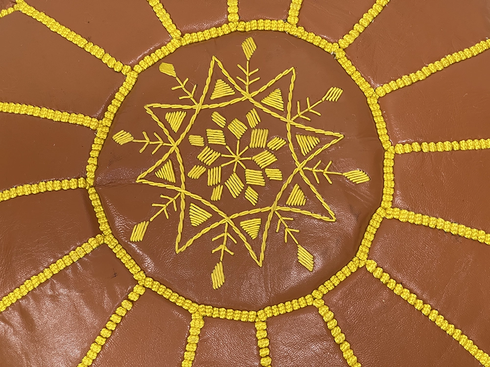 Moroccan ottoman pouf - Saffron Surprise