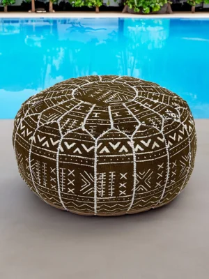 Moroccan ottoman pouf - Salted Brownie