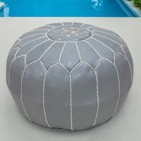 Moroccan Shadow Silver Pouf