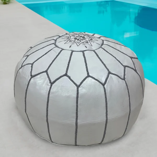 Snowy Summit moroccan pouf