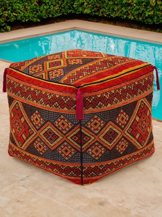 Moroccan ottoman pouf - Spice Square Seat