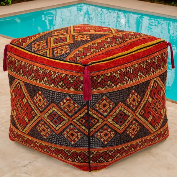 Moroccan Spice Square Seat Pouf