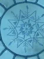Moroccan ottoman pouf - Steel Blue Serenity