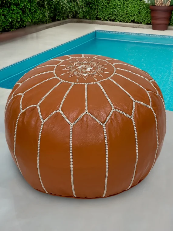 Moroccan ottoman pouf - Sun Baked