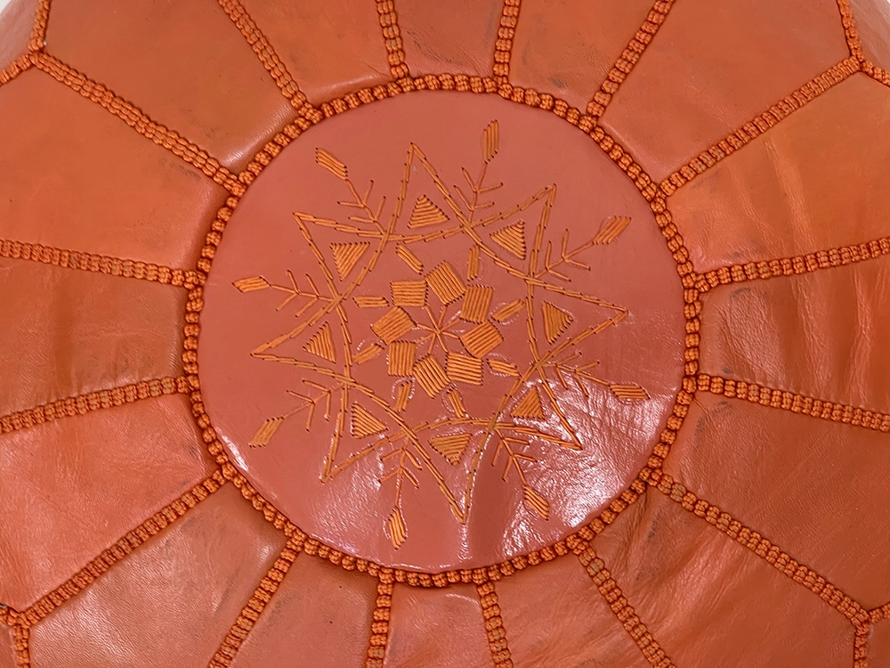 Moroccan ottoman pouf - Sunset Splendor