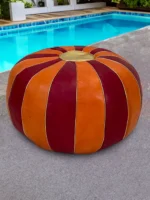 Moroccan ottoman pouf - Tangerine Touch