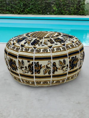 Moroccan ottoman pouf - Winter Wonderland