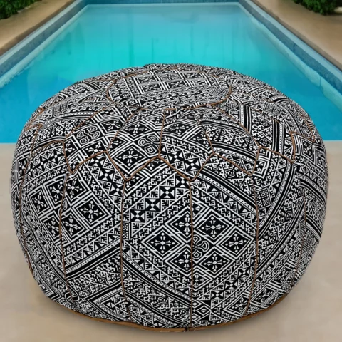 Moroccan ottoman pouf - Zebra Zen
